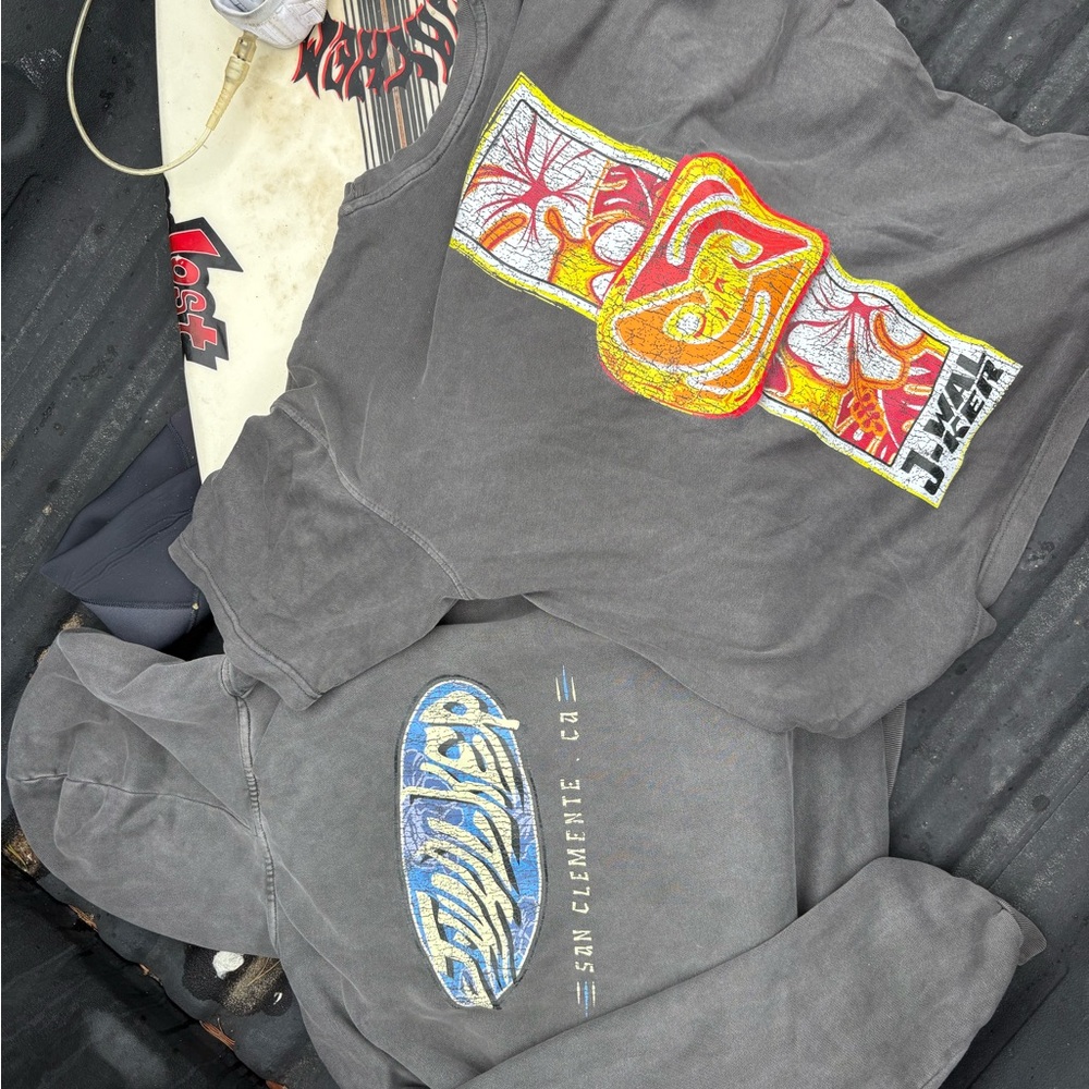 Charcoal Graphic Tees and Hoodie Set